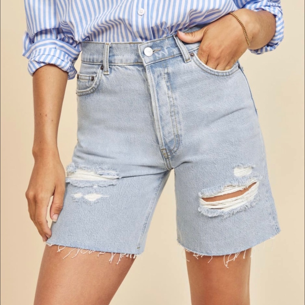 Reformation denim shorts